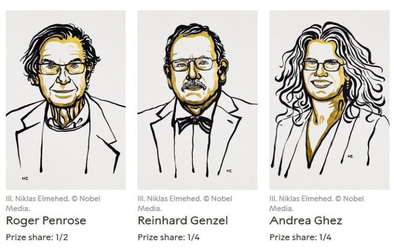 Roger Penrose, Reinhard Genzel și Andrea Ghez au câştigat premiul Nobel pentru Fizică