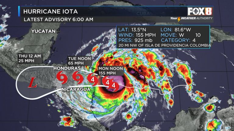 Uraganul Iota creşte în intensitate şi ameninţă America Centrală