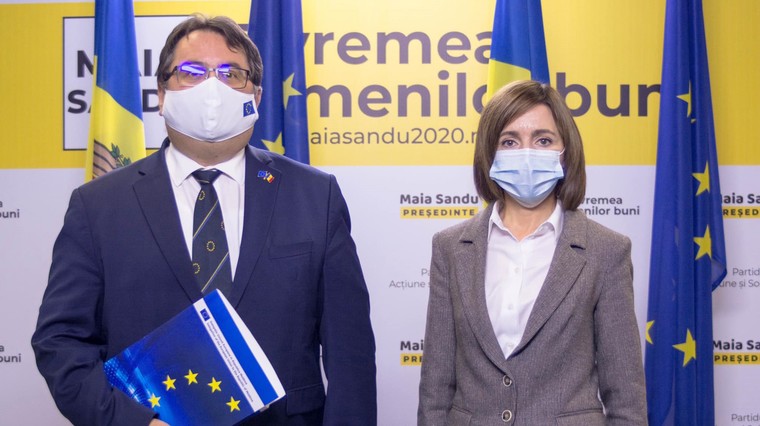 Maia Sandu s-a întâlnit cu ambasadorul UE la Chişinău