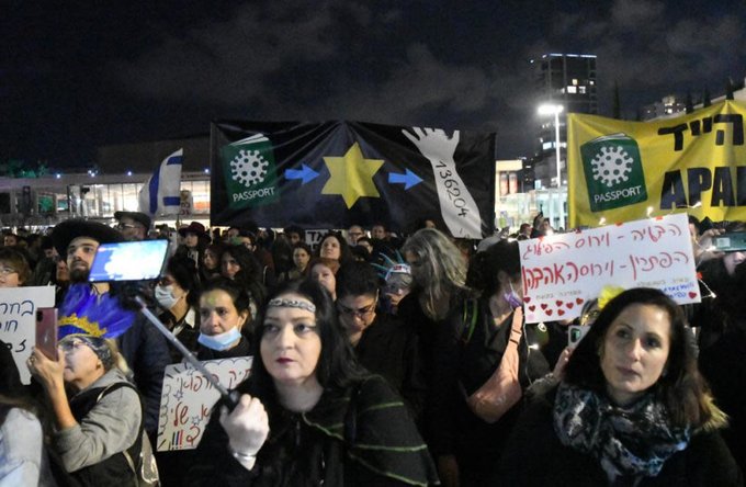 Israelienii ies în stradă să protesteze împotriva GREEN PAS-ului