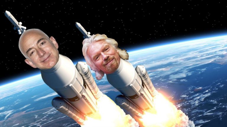 Miliardarii lumii ‘se bat’ pe turismul spaţial! Richard Branson ‘îi ia faţa’ lui Jeff Bezos