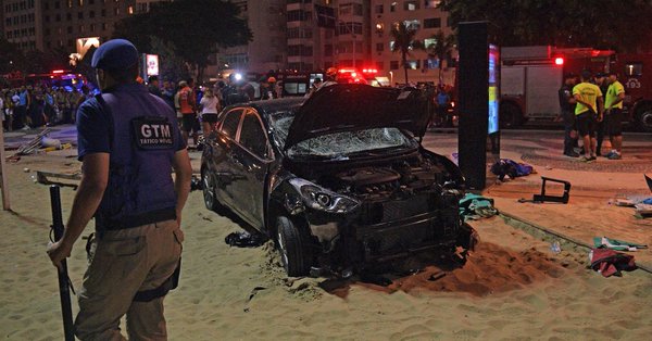 Clipe de GROAZĂ pe cea mai cunoscută plajă din lume. Un bebeluş a murit şi cel puţin 17 răniţi după ce o maşină a intrat cu viteză pe Copacabana – VIDEO