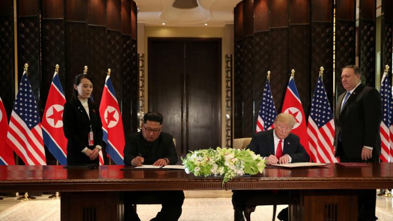 Textul integral al declaraţiei comune semnată de Trump şi Kim