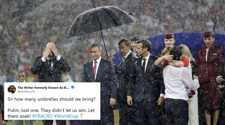Putin este luat la mişto după scena cu umbrela la finala CM 2018