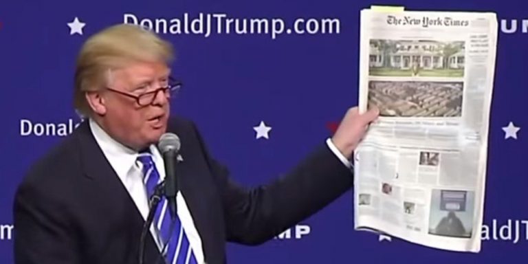 Consilierii lui Trump consideră că editorialul din NY Times ar putea să fie un risc pentru securitatea naţională