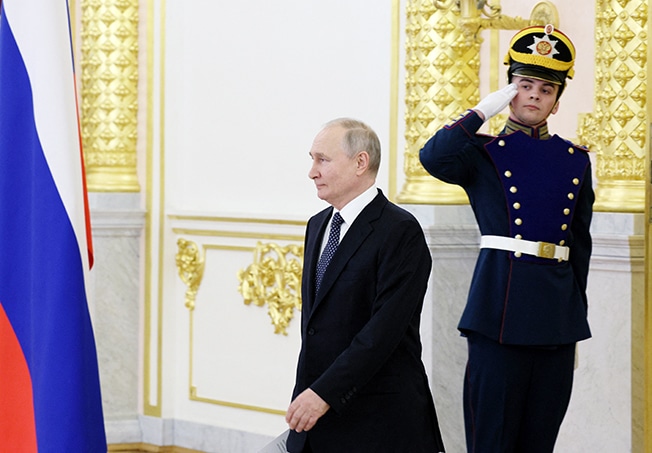 Moment jenant la Kremlin după un discurs al lui Vladimir Putin