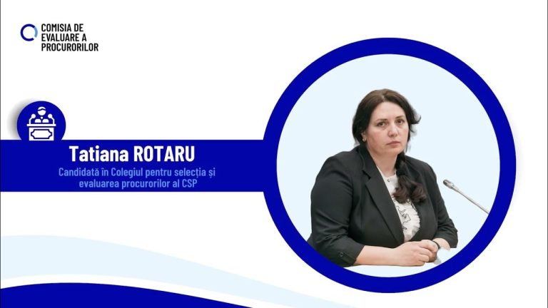 Tatiana Rotaru a trecut cu brio de Comisia de Evaluare a Procurorilor