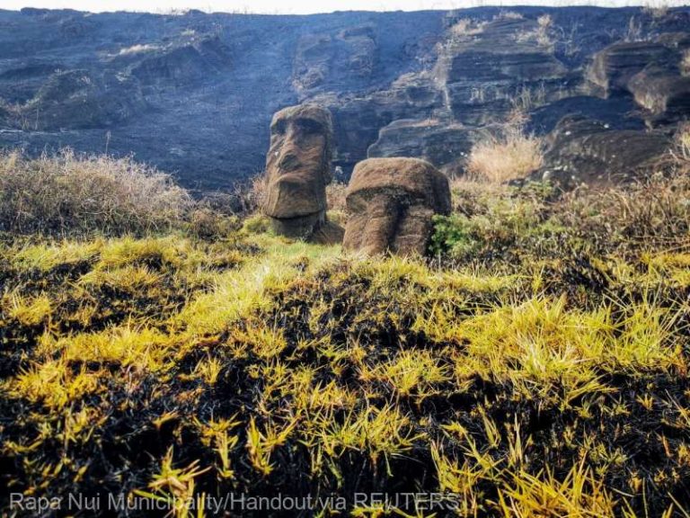Cel puţin 177 de statui de pe Insula Paştelui au fost deteriorate în urma unui incendiu