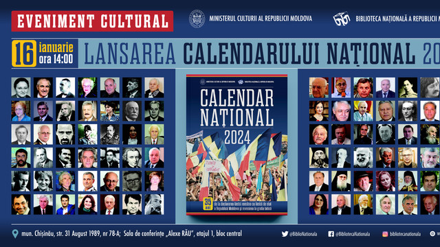 De Ziua Națională a Culturii, Biblioteca Națională a R. Moldova va lansa Calendarul Național 2024