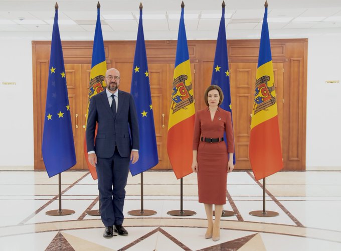Maia Sandu a discutat cu Charles Michel despre situaţia de securitate din R.Moldova şi perspectivele aderării la UE