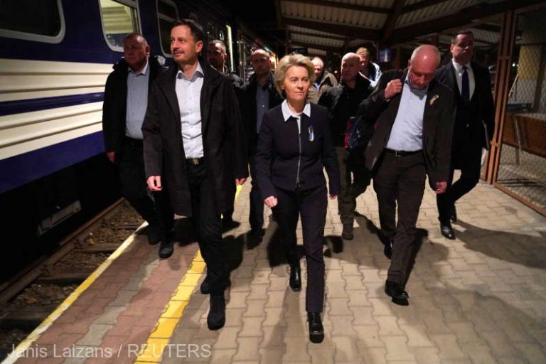 Ursula von der Leyen a ajuns cu trenul la Kiev