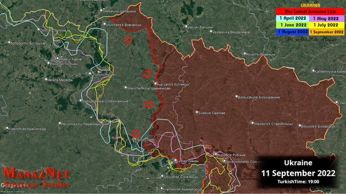 Hărţi oficiale ruseşti arată o retragere masivă a armatei din regiunea Harkov