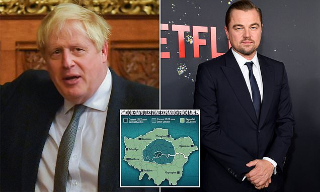 Boris Johnson ‘se dă cap în cap’ cu Leonardo DiCaprio din cauza expansiunii ULEZ dorită de primarul Londrei