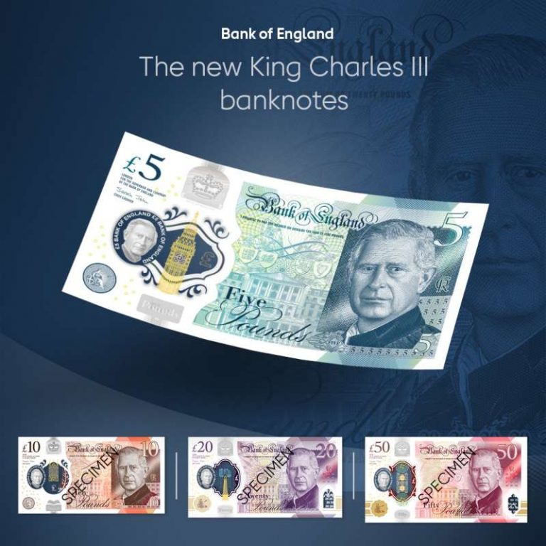 Au apărut primele bancnote cu chipul regelui Charles al III-lea