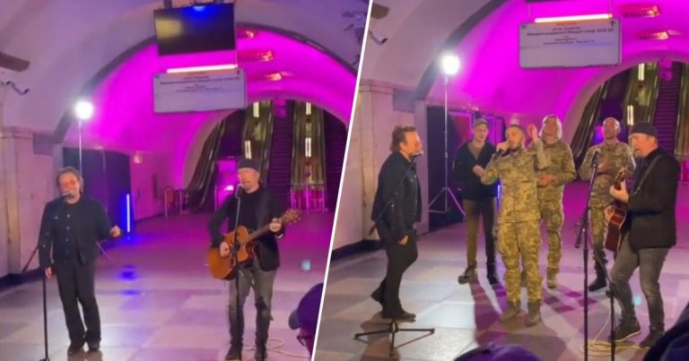 Bono, concert surpriză într-o stație de metrou din Kiev