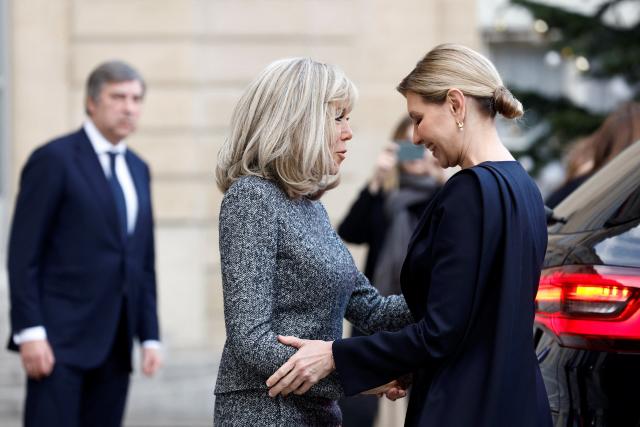 Brigitte Macron a primit-o la Palatul Elysee pe Olena Zelenska