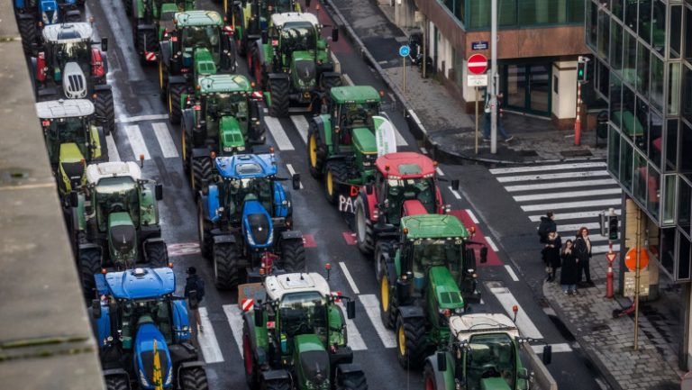 Protest înaintea alegerilor europarlamentare: Agricultori din diverse state membre ale UE, la Bruxelles