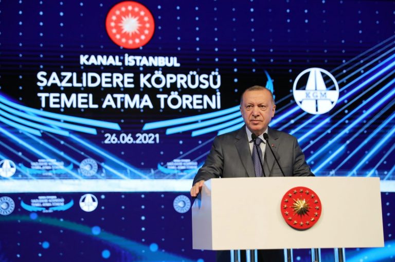 Erdogan a inaugurat şantierul primului pod al proiectului ‘Canalul Istanbul’