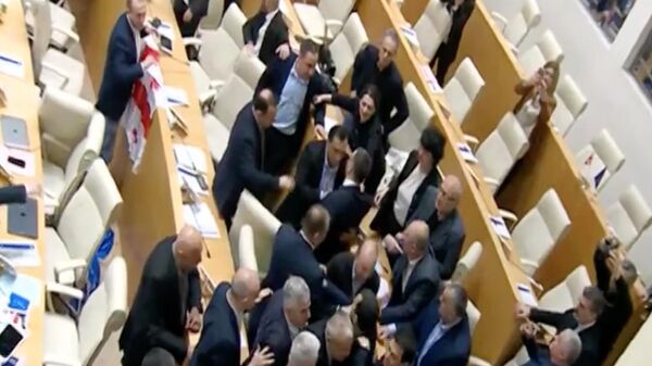 VIDEO Bătaie de proporții în Parlamentul Georgiei