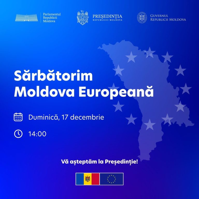Președinta Maia Sandu invită cetățenii să sărbătorim ,,Moldova Europeană”, duminică, ora 14:00