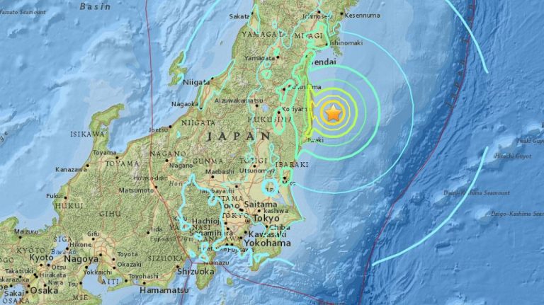 Un cutremur cu magnitudinea de 6,1 grade s-a produs pe coasta de est a Japoniei (USGS)