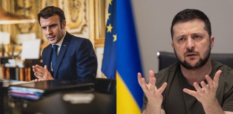Zelenski afirmă că a discutat cu Macron despre ‘nevoile Ucrainei’ în materie de armament