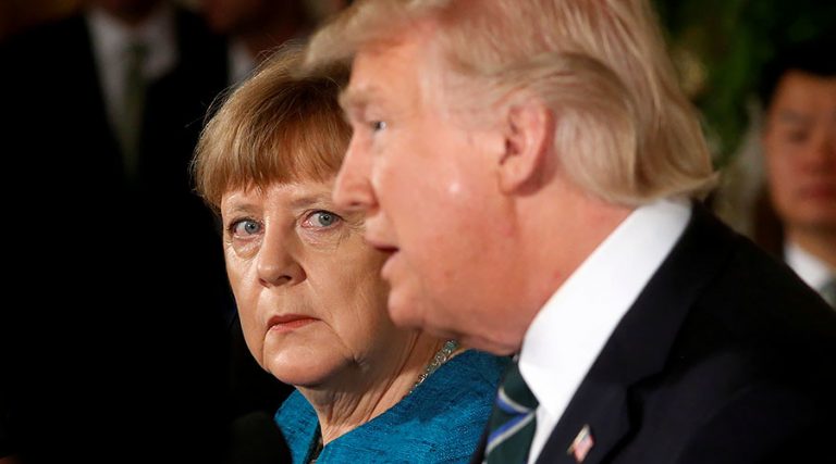Întâlnire fulger Trump-Merkel la Portsmouth –  Cei doi lideri au discutat despre situaţia din Libia şi cea din Africa Occidentală
