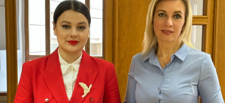 Natalia Parasca, lider interimar ‘Renaștere’, s-a întâlnit cu Maria Zaharova în Rusia