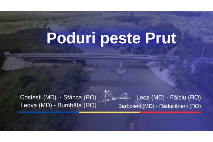 A demarat construcţia a patru poduri rutiere noi peste Prut