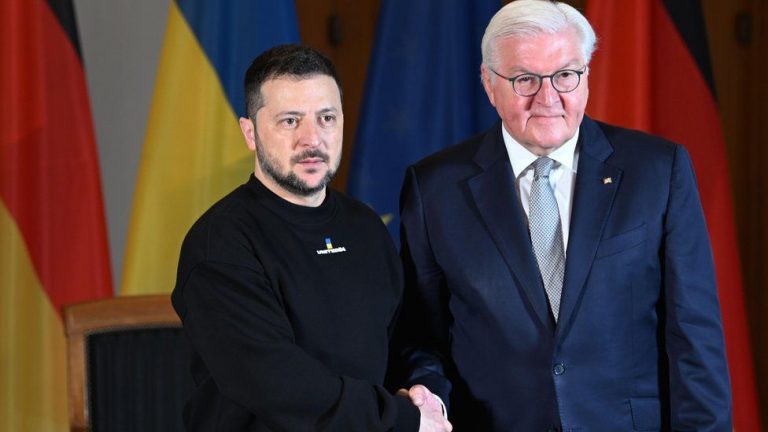 Zelenski a fost primit de Frank-Walter Steinmeier, prima etapă a unei vizite în Germania