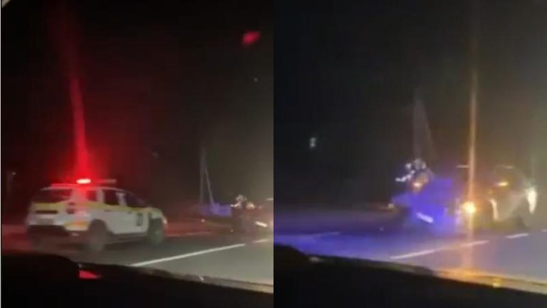 Un şofer a intrat în plină viteză într-un automobil tras pe dreapta de poliţişti, în raionul Sângerei