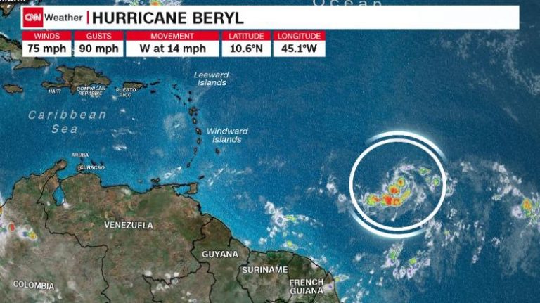 Uraganul Beryl şi-a pierdut din intensitate în drumul său spre Antilele Mici
