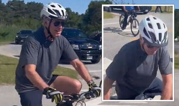 Biden a căzut de pe bicicletă, dar s-a ridicat rapid şi a dat asigurări că se simte bine