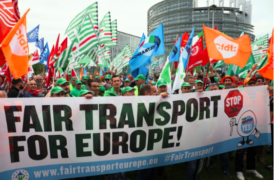 Manifestații la Bruxelles contra dumpingului social în transporturi