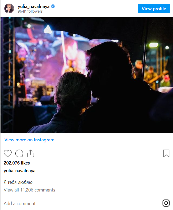 Soția lui Navalnîi a făcut o postare pe Instagram. Mesajul emoționant publicat: „Te iubesc”