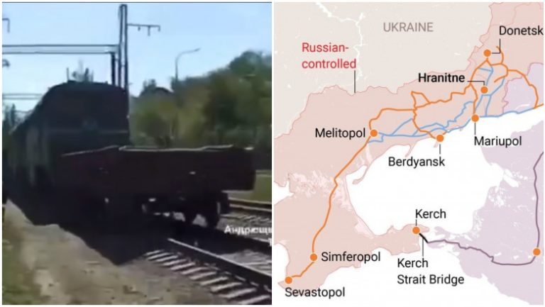 Rușii au început să folosească linia ferată către Crimeea, construită în teritoriile anexate ca alternativă la podul Kerci
