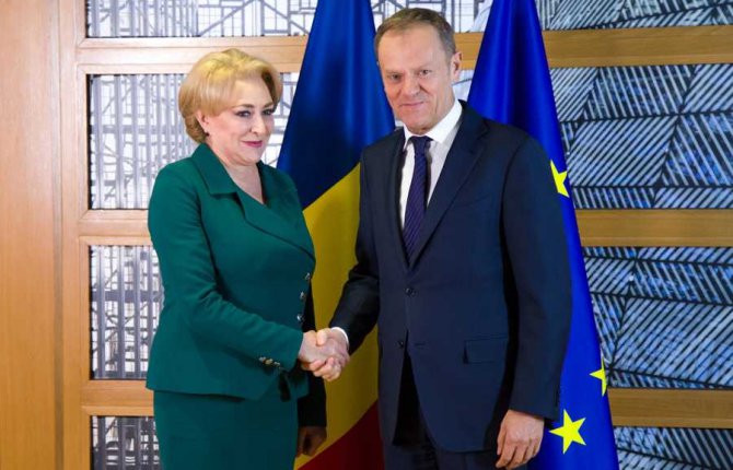 Bruxelles : Viorica Dăncilă, după întrevederea cu Donald Tusk, a reiterat sprijinul României pentru consolidarea proiectului european