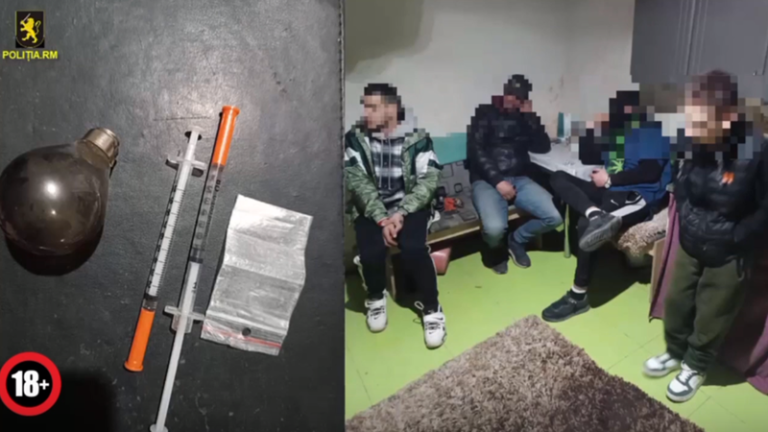 Șase persoane drogate, găsite într-un apartament din Chișinău. Ce riscă indivizii