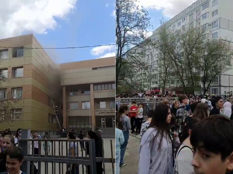 Incendiu puternic la un liceu din Chişinău