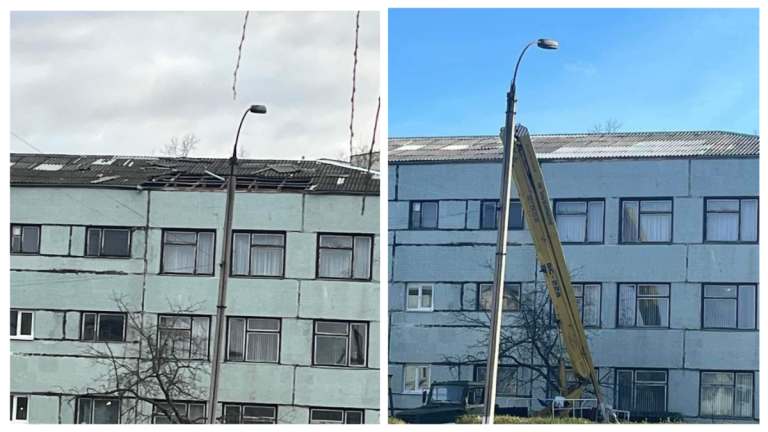 Vântul puternic a deteriorat acoperișul Liceului Teoretic „Alexandr Pușkin”