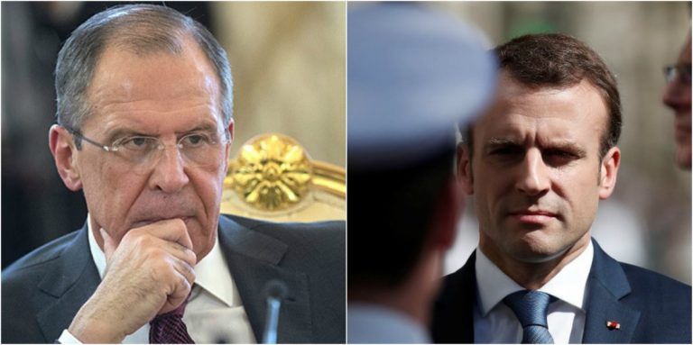 Macron l-a primit la Palatul Elysee pe Lavrov pentru a discuta despre conflictele din Siria şi Ucraina