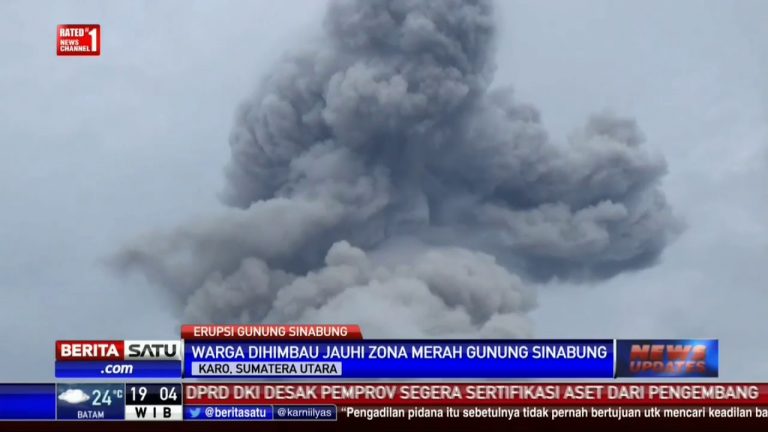 Vulcanul Sinabung erupe din nou spectaculos