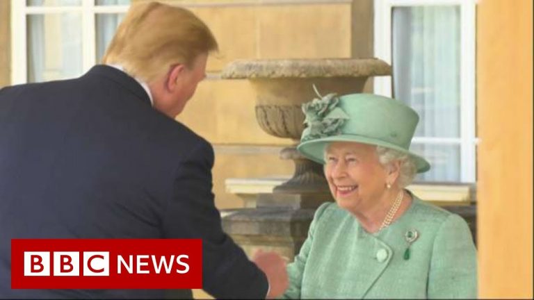 Donald și Melania Trump au fost primiți de regină la Palatul Buckingham