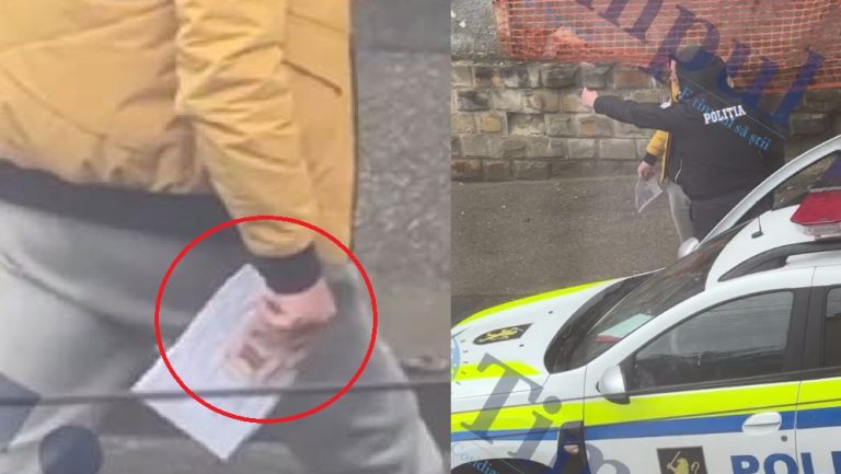Un internaut a filmat momentul în care un șofer ar fi oferit bani unor agenți ai poliției