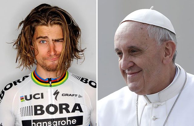 Vatican : Papa Francisc a primit un tricou de campion mondial şi o bicicletă de la Peter Sagan, triplu câştigător al titlului mondial la ciclism