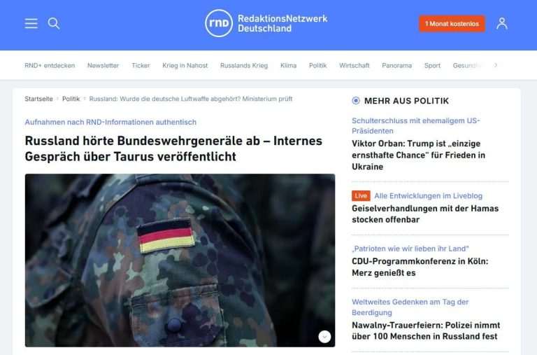 Scandal între Serviciul de contraspionaj militar al Germaniei și Rusia cu privire la transmiterea rachetelor “Taurus” Ucrainei