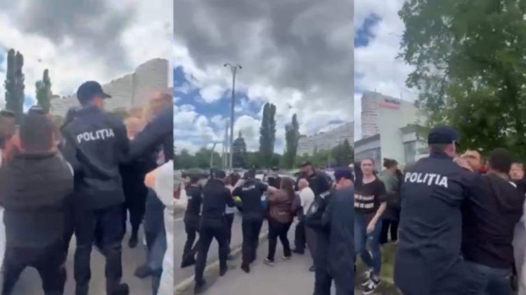 VIDEO ‘Omenii lui Șor’ împotriva vizitei lui Antony Blinken.  Poliția a reținut mai multe persoane
