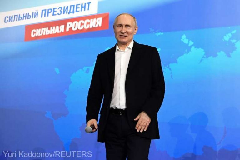 Vladimir Putin are peste 76%, după numărarea a 99% din voturi (alegeri în Rusia)