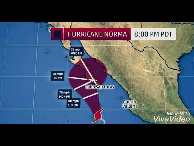 Furtuna tropicală Norma se transformă în uragan în timp ce se apropie de Mexic