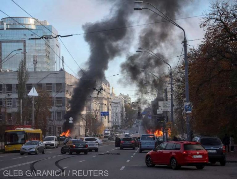 O rachetă rusească a căzut la doi paşi de Ambasada României din Kiev